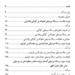 دانلود کتاب سه رساله موسیقی قدیم ایران (رساله نجم الدین کوکبی بخارایی، رساله عبدالرحمن بن سیف غزنوی) به کوشش : منصوره ثابت زاده